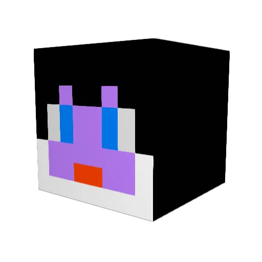 Gothijerry Minecraft avatar head, 3D render