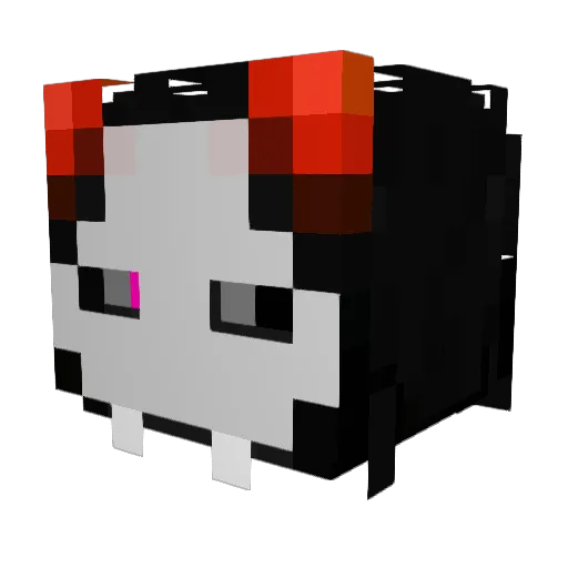 Gothixxxx Minecraft avatar head, 3D render