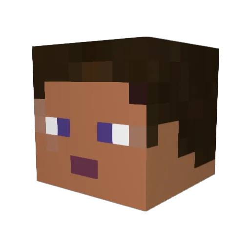 Gottmaus Minecraft avatar head, 3D render