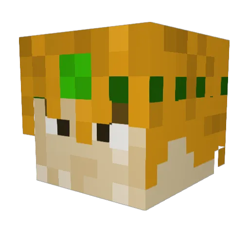 GoudenMario Minecraft avatar head, 3D render