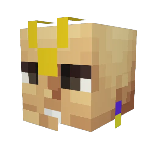 Gourdasa Minecraft avatar head, 3D render