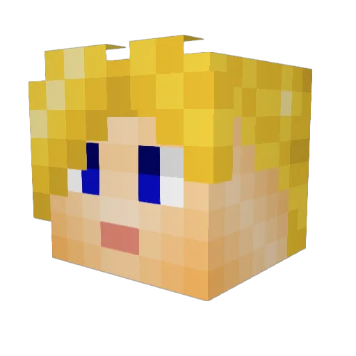 Gourry25 Minecraft avatar head, 3D render