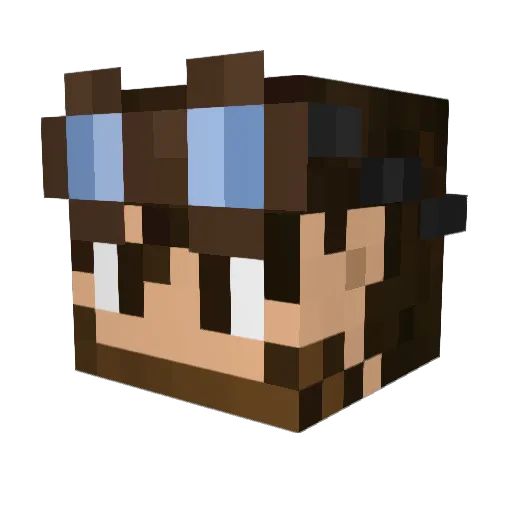 Gouyou Minecraft avatar head, 3D render