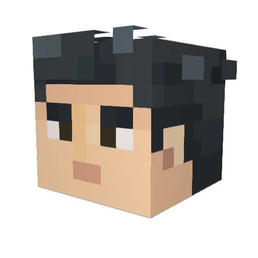 GoyCrafter Minecraft avatar head, 3D render