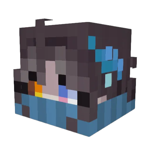 Gozomi Minecraft avatar head, 3D render