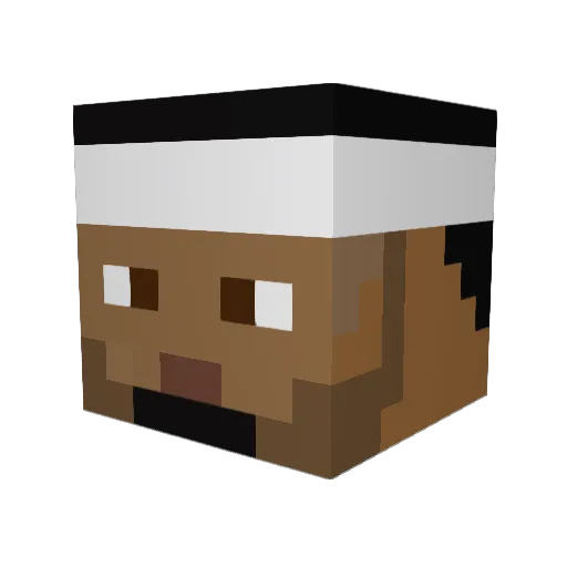 Gpizza Minecraft avatar head, 3D render