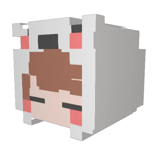Gqpple Minecraft avatar head, 3D render