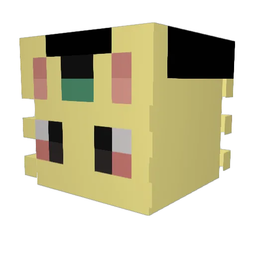 Gqve Minecraft avatar head, 3D render