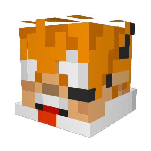 Gr0li Minecraft avatar head, 3D render