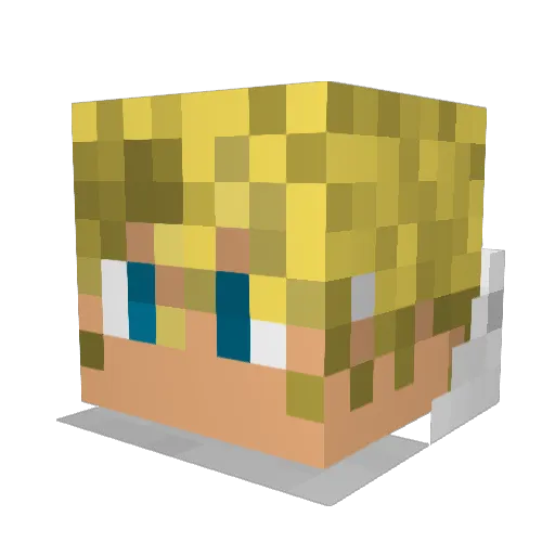 Gr0seph Minecraft avatar head, 3D render