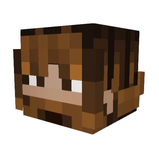 Gr0wl3r Minecraft avatar head, 3D render