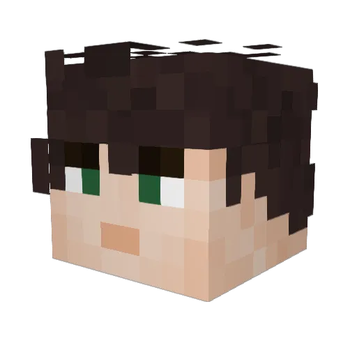Gr0zz1 Minecraft avatar head, 3D render