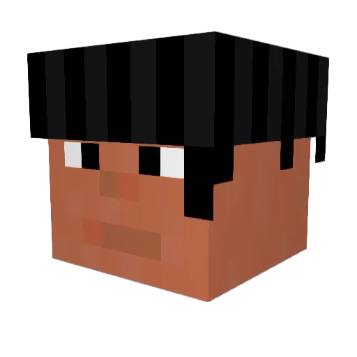 Gr3yfire Minecraft avatar head, 3D render
