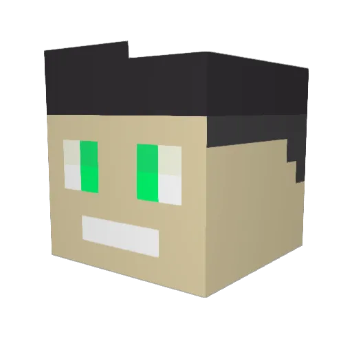 Gr4c3k_ Minecraft avatar head, 3D render