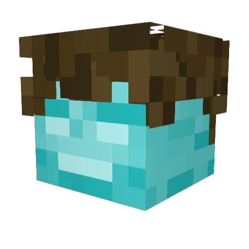 Gr7n Minecraft avatar head, 3D render