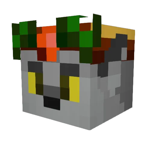 GrAyB4tA Minecraft avatar head, 3D render