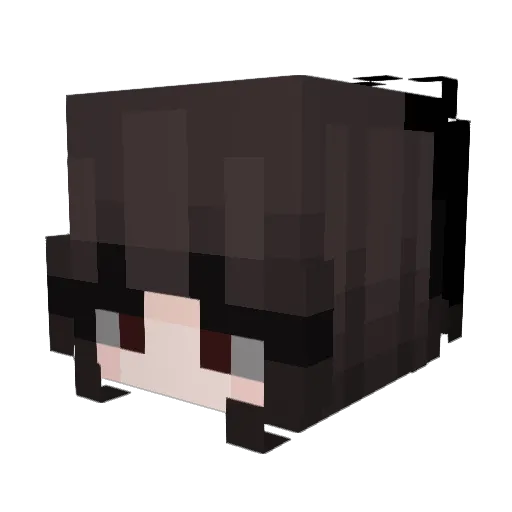 Gr_pey Minecraft avatar head, 3D render