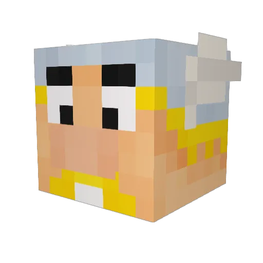 Grabeu Minecraft avatar head, 3D render