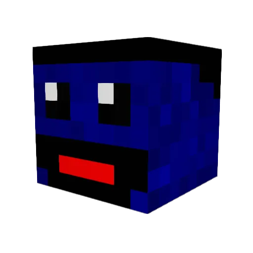 Grabkii Minecraft avatar head, 3D render