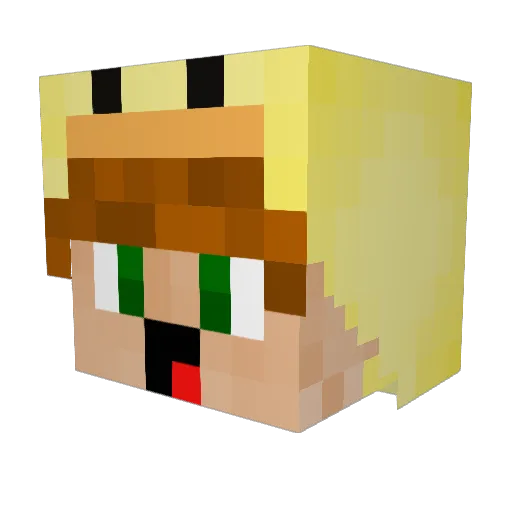 Grac13Ma3 Minecraft avatar head, 3D render