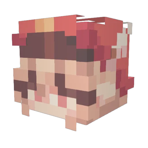 Graceassley Minecraft avatar head, 3D render