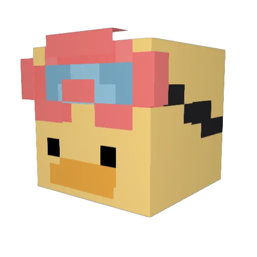 Gracedgolfer Minecraft avatar head, 3D render