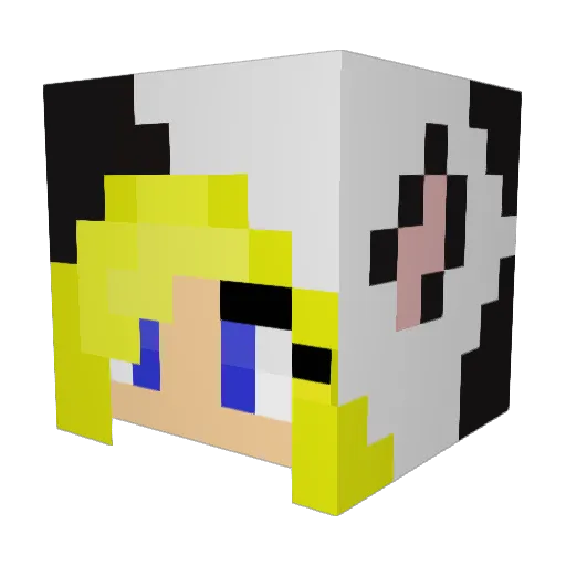 Graceee Minecraft avatar head, 3D render