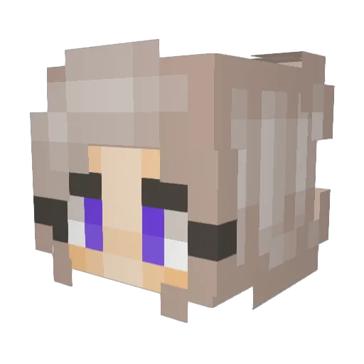 GracieGaming Minecraft avatar head, 3D render
