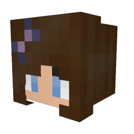 GracieLou7 Minecraft avatar head, 3D render