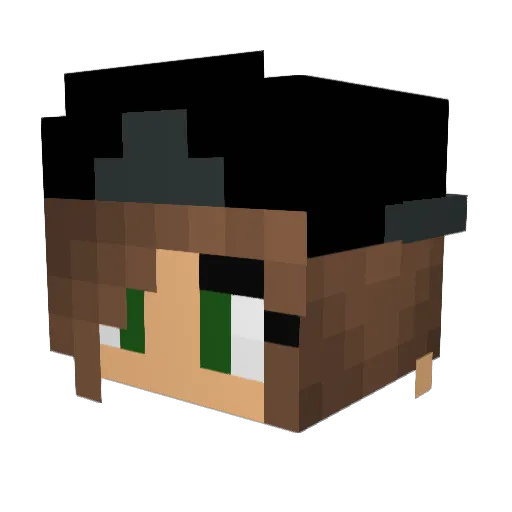 Gracielonghead Minecraft avatar head, 3D render