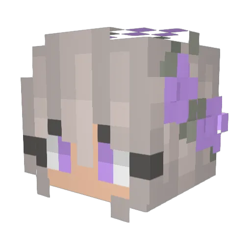 Graciethemonkey Minecraft avatar head, 3D render