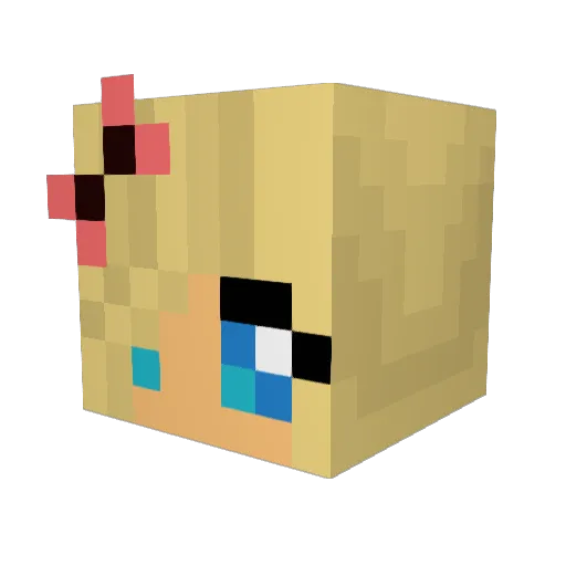 Gracyy Minecraft avatar head, 3D render
