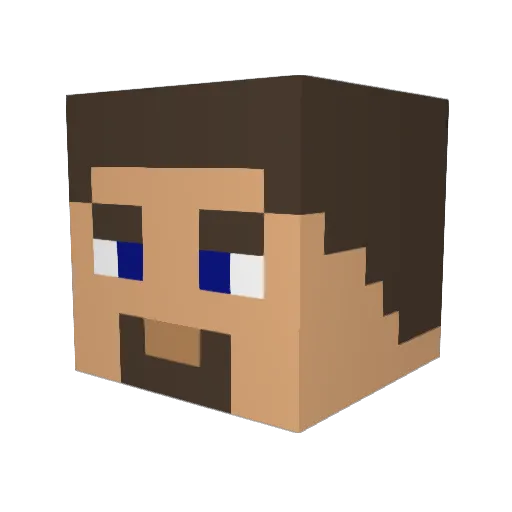 Graddod Minecraft avatar head, 3D render