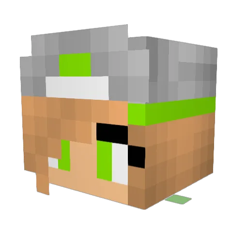 Gradgirl Minecraft avatar head, 3D render