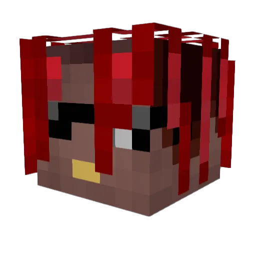 Gradually Minecraft avatar head, 3D render