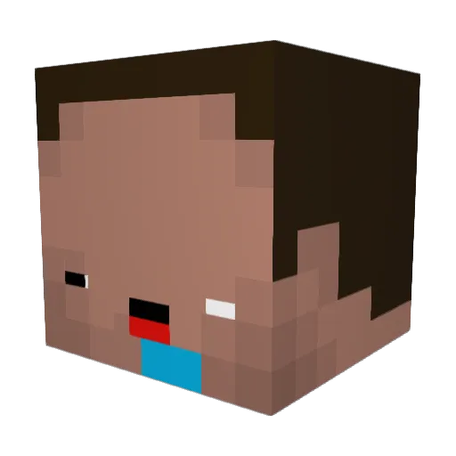 Graescale Minecraft avatar head, 3D render
