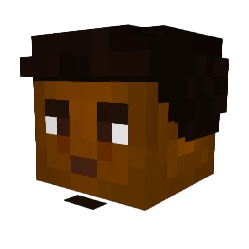 GrafFletcher Minecraft avatar head, 3D render
