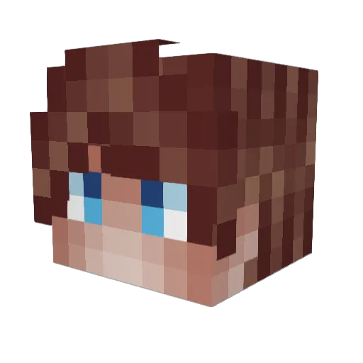 Grafonn Minecraft avatar head, 3D render