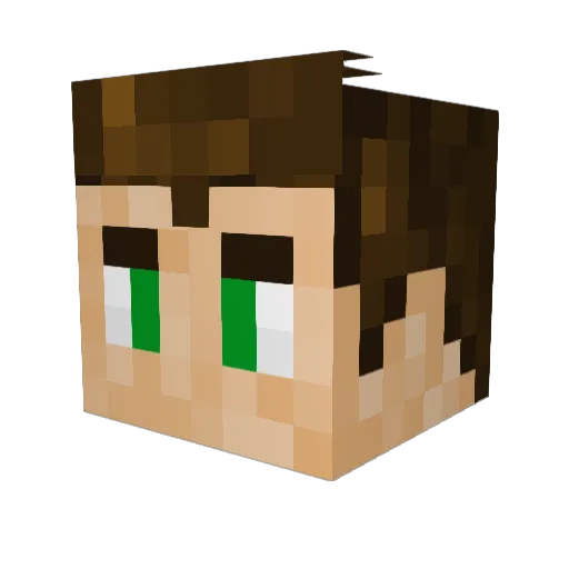 Gragdad Minecraft avatar head, 3D render