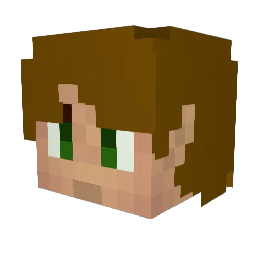 Gragger Minecraft avatar head, 3D render