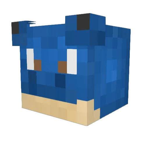 Grahamster Minecraft avatar head, 3D render