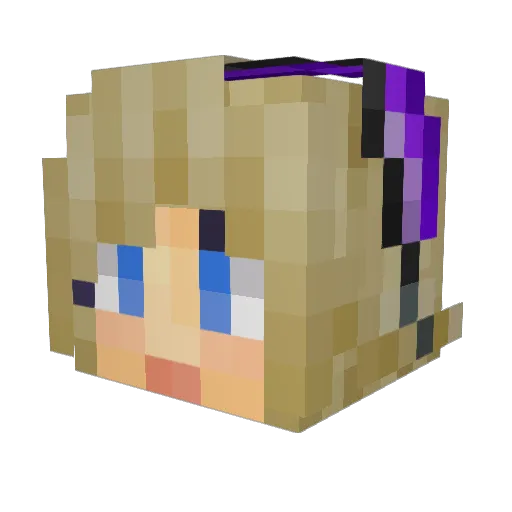 GrailMore Minecraft avatar head, 3D render
