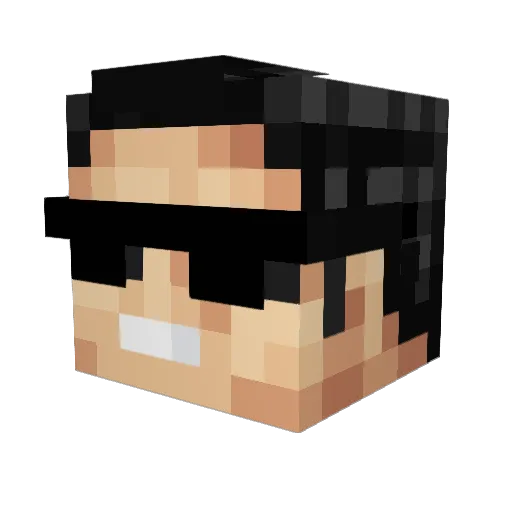 Grakkken Minecraft avatar head, 3D render