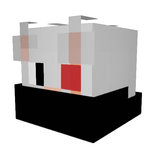 Gralaff Minecraft avatar head, 3D render