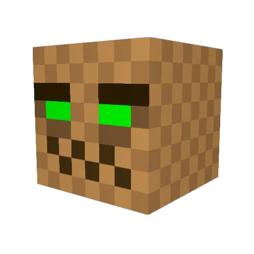 Gralb Minecraft avatar head, 3D render