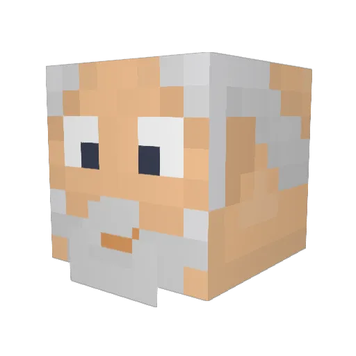 Graluini Minecraft avatar head, 3D render