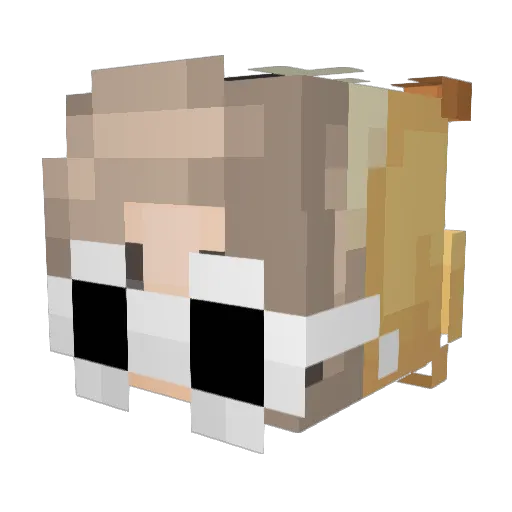GrammaCup Minecraft avatar head, 3D render