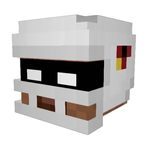 Grammers Minecraft avatar head, 3D render
