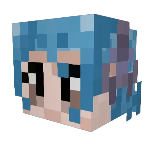 Grammie Minecraft avatar head, 3D render