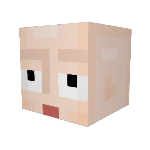 Gran8vatar Minecraft avatar head, 3D render